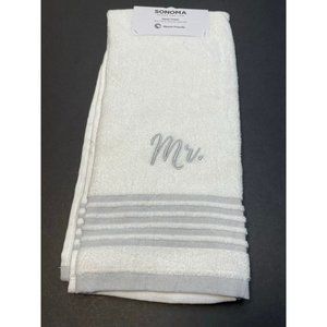 Kohl's Sonoma Bath Hand Towel Mr. wedding 16" x 25" white new